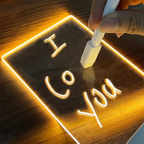 LED light-up reusable note board for desk reminders and study notes